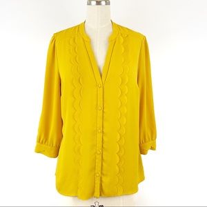 Anthropologie Meadow Rue Yellow Blouse